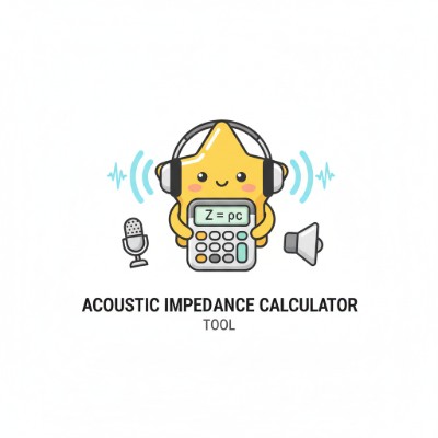 Science Acoustic Impedance Calculator screenshot showing density, speed of sound, and reflection results