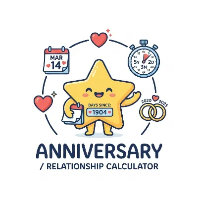 Anniversary calculator showing exact years months days and next anniversary countdown