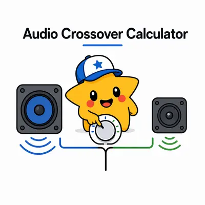 Audio crossover calculator for speaker frequency, slopes, and component values