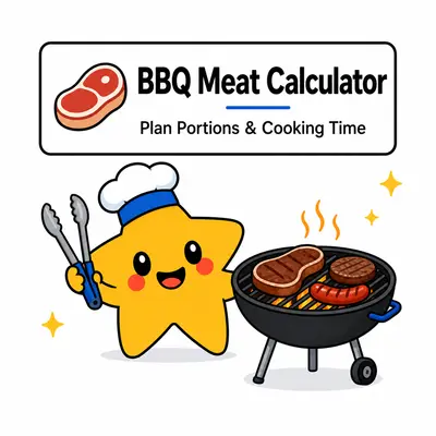 BBQ Meat Calculator — Plan portions, raw shopping weight, and cooking time.