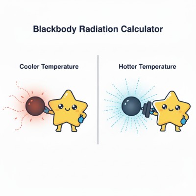 Blackbody Radiation calculator preview with temperature input and spectrum plot
