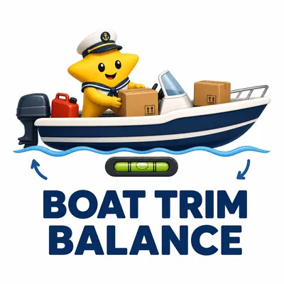 Yellow star sailor balancing cargo and fuel aboard a motorboat