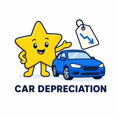 Car depreciation calculator showing vehicle value over time