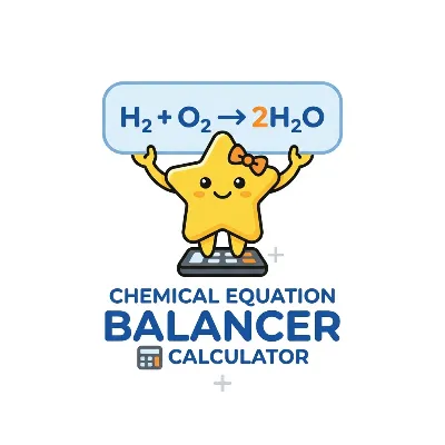 Science chemical equation balancer with reactants products and balanced coefficients