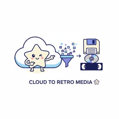 Cloud Storage in Floppy Disks Converter — retro media counts preview
