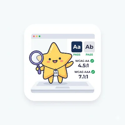 Web color contrast checker showing WCAG AA and AAA ratio results