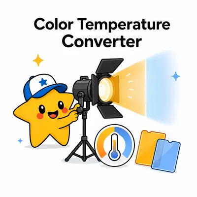Color temperature converter for Kelvin, mired, CTO, and CTB gel correction