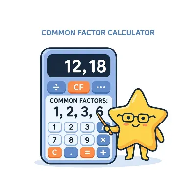 Common factor calculator tool showing shared factors and greatest common factor