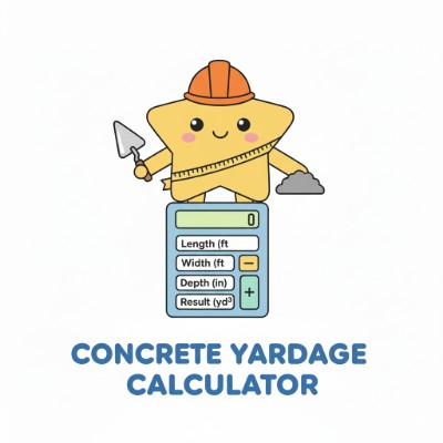 Concrete yardage calculator tool computing yards and bag counts for slabs footings and holes