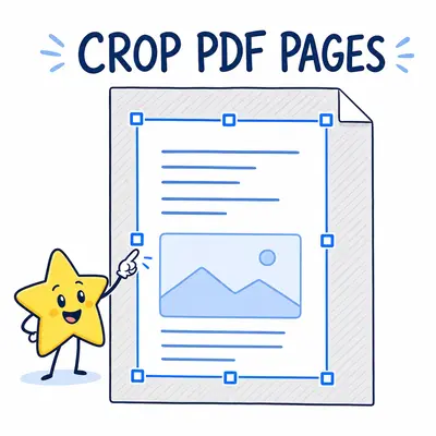 Crop PDF pages online tool with draggable bounds trimming white page margins
