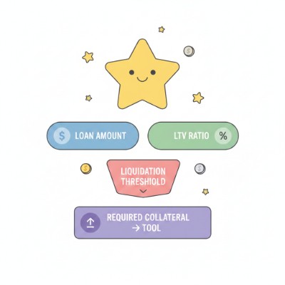 Finance Crypto Loan Collateral Calculator — Loan amount, target LTV, and liquidation threshold → required collateral, buffer to liquidation, and optional liquidation price. Private, in-browser.