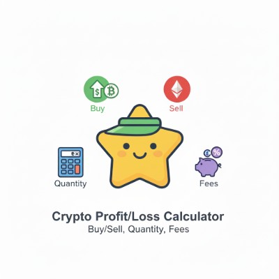 Crypto Profit/Loss Calculator preview with buy/sell, quantity, and fee inputs