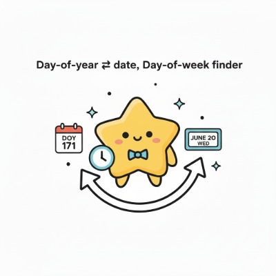 Day-of-Year to Date & Day-of-Week Converter preview