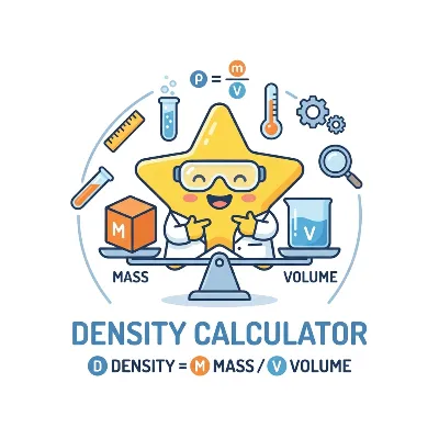Science density calculator for mass, volume, and density conversion