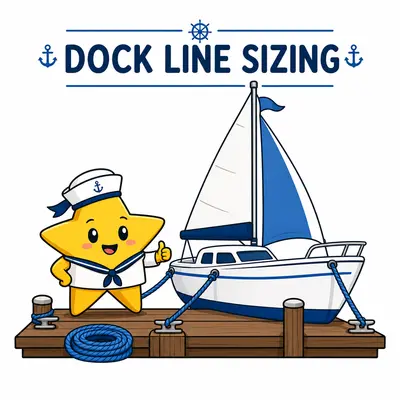 Yellow star sailor beside a sailboat secured with blue dock lines