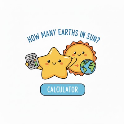 Earths in the Sun calculator preview — kid-friendly planet size comparison