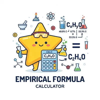 Science empirical formula calculator showing mass percent and mole ratio results