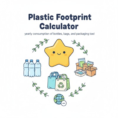 Plastic Footprint Calculator preview with category cards and breakdown bars
