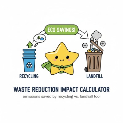 Waste Reduction Impact calculator preview with inputs and savings bars