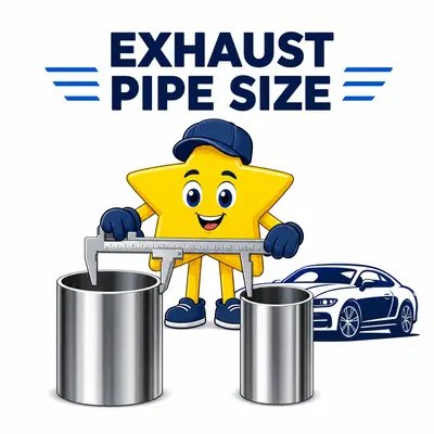 Exhaust pipe size calculator with dual stainless tubing, a caliper, and horsepower gauge