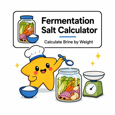 Fermentation Salt Calculator — Calculate brine percentage by weight.