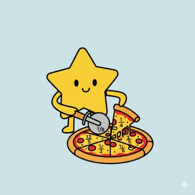 Fraction Pizza preview — visual fraction slices