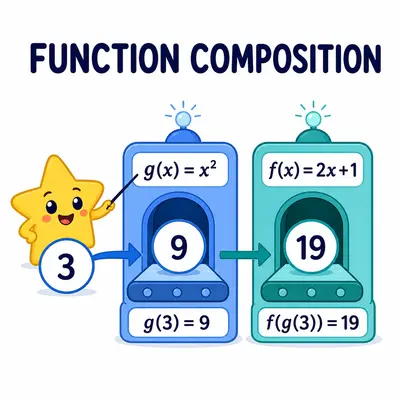 Yellow star mascot evaluating one function inside another
