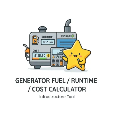 Generator fuel runtime and cost calculator preview