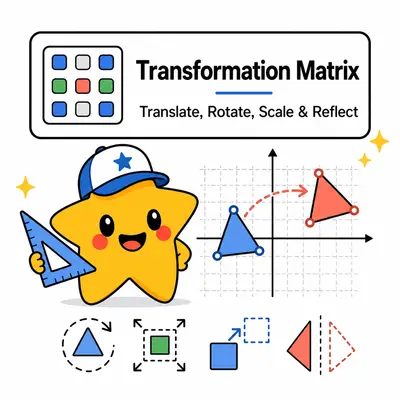 Transformation matrix calculator composing translation rotation scale and reflection