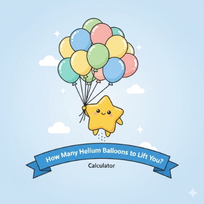 Helium balloons lift calculator preview — kid-friendly interface