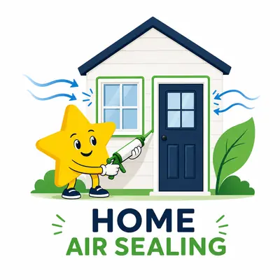 Home air sealing carbon savings calculator showing HVAC energy and avoided CO2