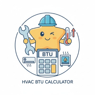 HVAC BTU calculator tool estimating cooling, heating BTU and AC tonnage from room details