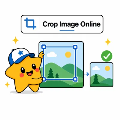 Graphics Crop image tool with adjustable crop box over a photo