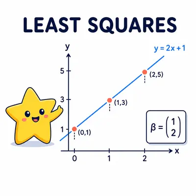Yellow star mascot fitting a least-squares regression line