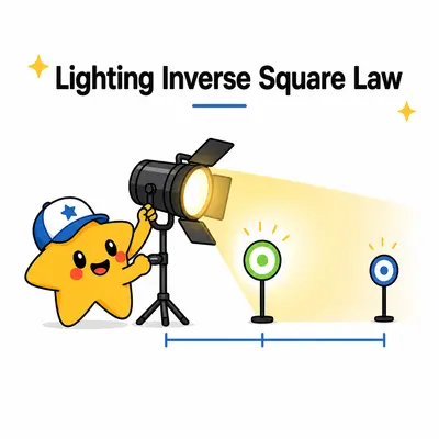 Lighting inverse square law calculator for distance, lux, and exposure stops