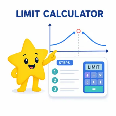 Yellow star mascot presenting two curves approaching an open limit point