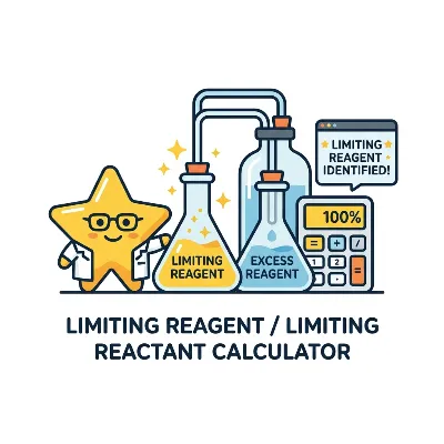 Science limiting reagent calculator screenshot showing reactant inputs and theoretical yield results