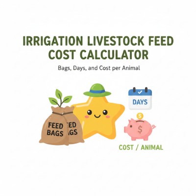 Livestock Feed Conversion Cost Calculator — Estimate feed usage, bag life, and per-animal costs.