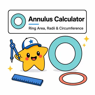Geometry Annulus calculator for ring area outer and inner radii width diameters and circumferences
