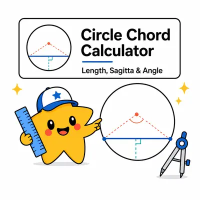 Geometry Circle chord calculator for chord length sagitta central angle radius and segment area