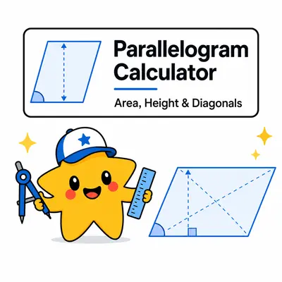 Geometry Parallelogram calculator showing base side angle height and diagonals