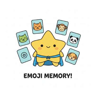 Memory match cards with animal emojis