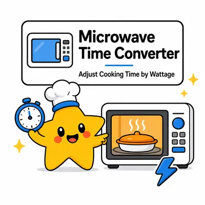 Microwave Cooking Time Converter — Adjust recipe time for your microwave wattage.