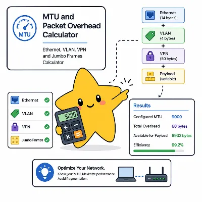 MTU and packet overhead calculator preview