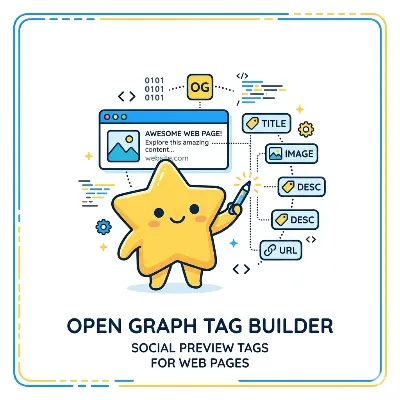 Web Open Graph meta tag builder with social preview card fields