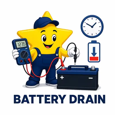 Parasitic battery drain calculator for current draw and discharge time