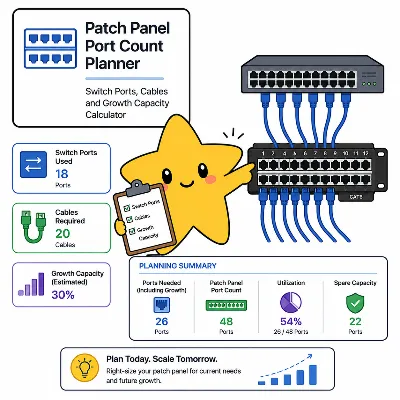 Patch panel port count planner preview