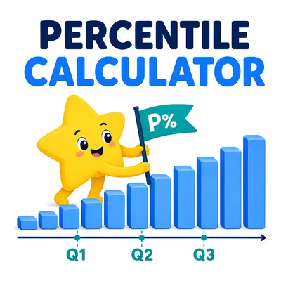 Yellow star mascot marking percentile rank along ordered data