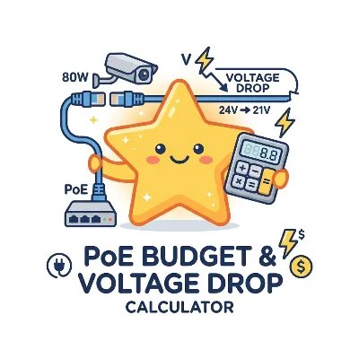 PoE budget and voltage drop calculator preview