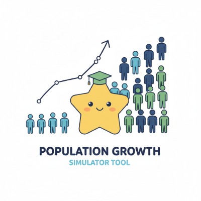 Science Population Growth Simulator screenshot comparing exponential and logistic growth curves